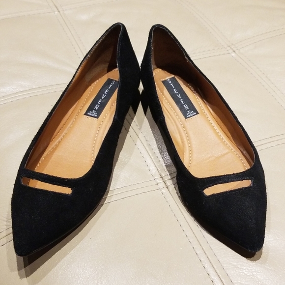 STEVEN black suede flat with 1" built in wedge - Picture 1 of 4